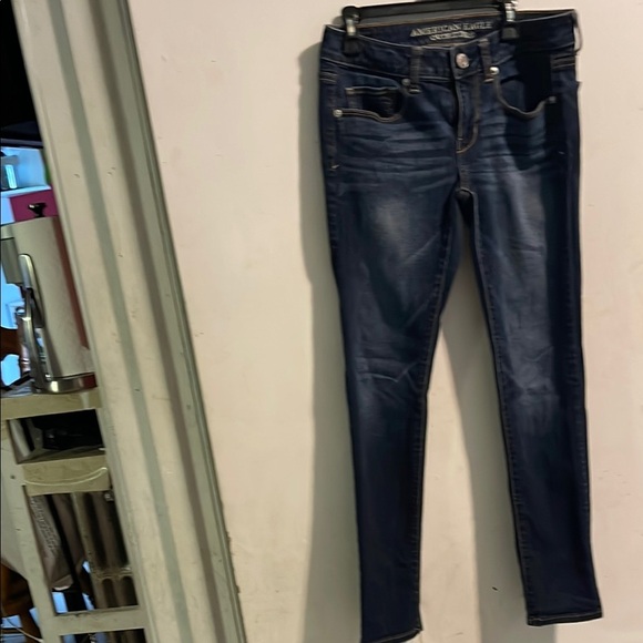 American Eagle Outfitters Blue Skinny Jeans with Stretch - Picture 1 of 3